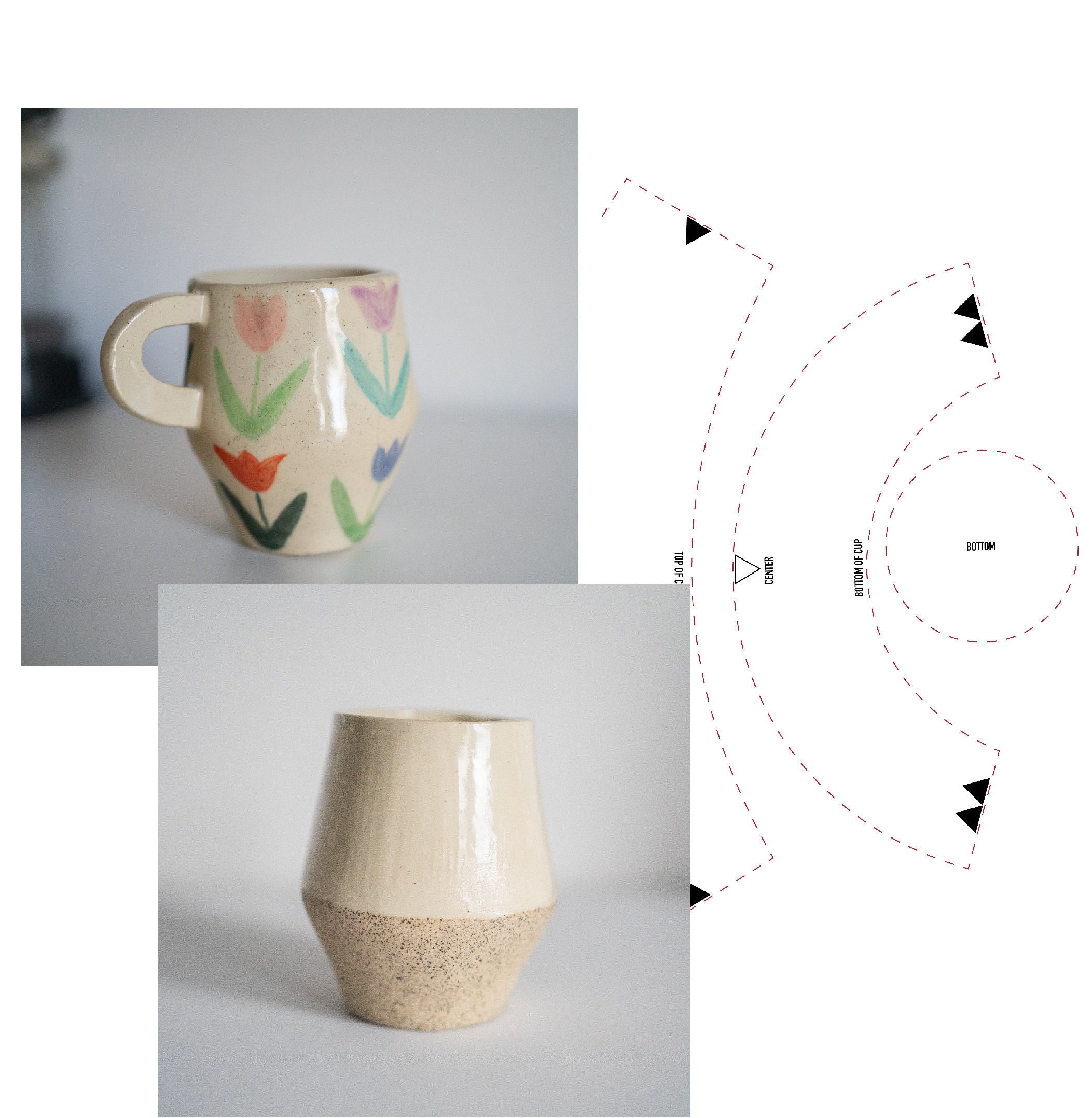 Tulip Cup Template / Slab Pottery Template - Etsy