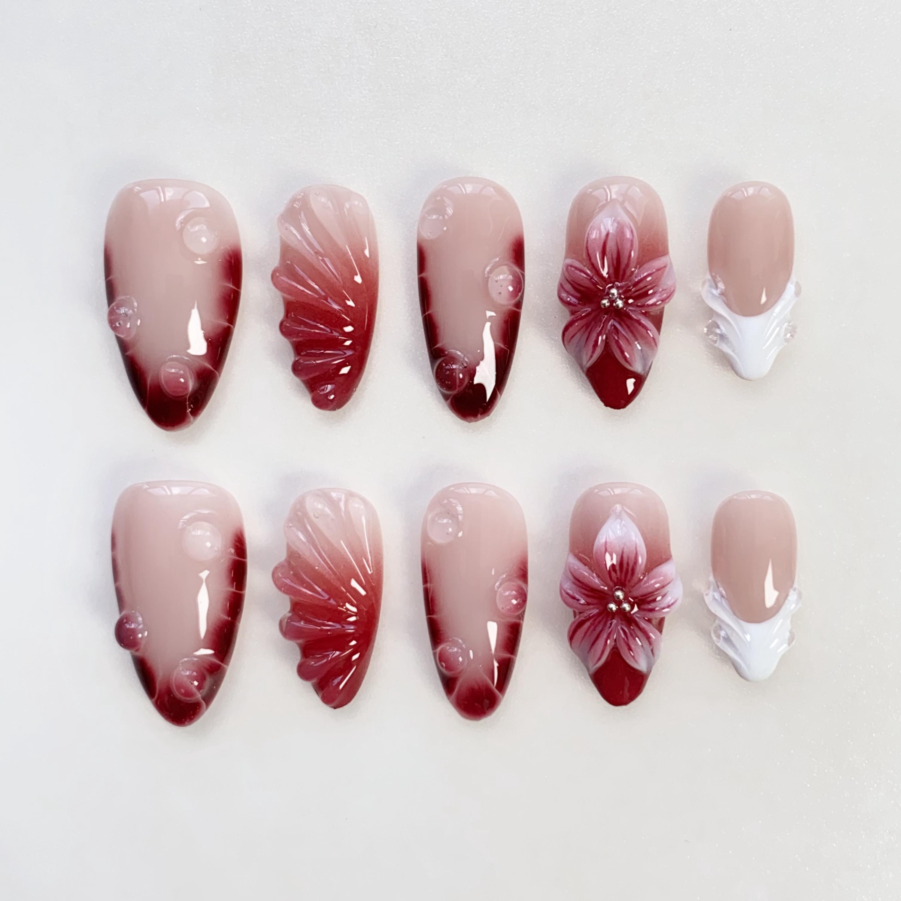 Simple Elegance in Maroon Nails