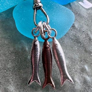 little fish sardine necklace charms ... fishy fun sardine summer jewelry in mixed metals