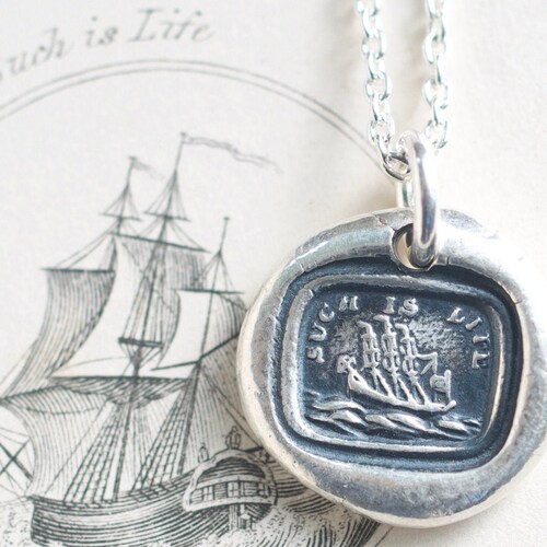Ship Wax Seal Necklace Such is Life Era Wax Seal Etsy