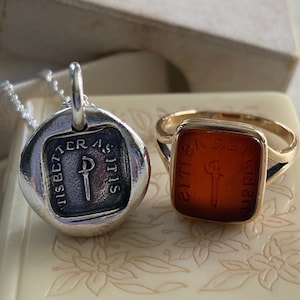sword wax seal necklace - tis better as it is - Shakespeare Othello wax seal jewelry