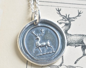 stag pendant - stag deer wax seal necklace - peace and harmony - wax seal jewelry