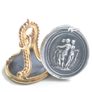 three graces wax seal necklace - classical mythology wax seal jewelry