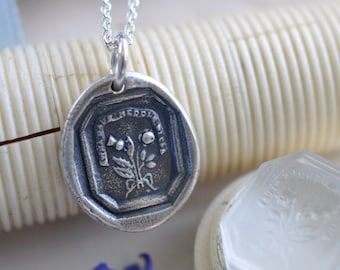 Scottish thistle and English rose wax seal necklace - the thistle and the rose pendant - wax seal jewelry