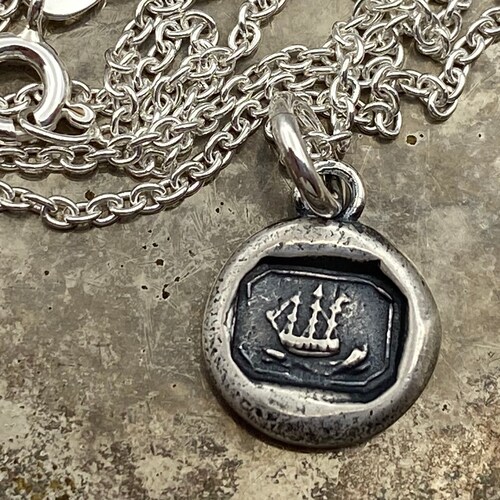 Lion Wax Seal Necklace Pendant Sterling Silver Armorial Wax Etsy
