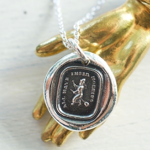 witch wax seal necklace - all have their hobbies - sterling silver wax seal jewelry