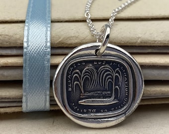 two willow trees wax seal necklace pendant - destiny separates but inclination unites us - wax seal jewelry