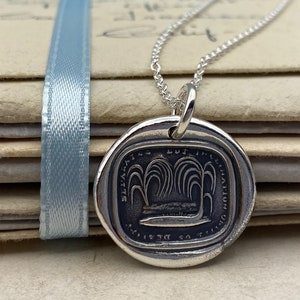 two willow trees wax seal necklace pendant - destiny separates but inclination unites us - wax seal jewelry