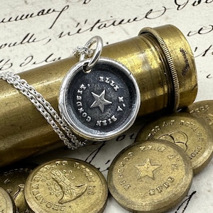 star wax seal necklace pendant - she guides me well - wax seal jewelry
