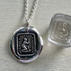 am I not a man and a brother wax seal necklace - important historic wax seal jewelry