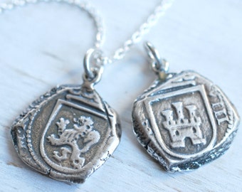 Spanish Coin Necklace Sterling Silver 