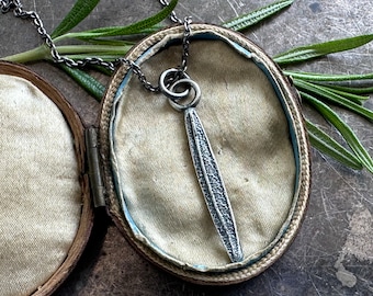 rosemary leaf necklace pendant