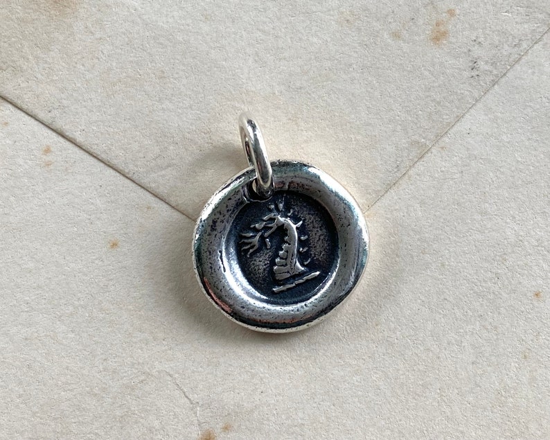 dragon wax seal necklace pendant firedragon sterling silver wax seal jewelry image 7