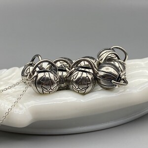 jack o'lantern pumpkin necklace pendant - pumpkin pail - sterling silver Halloween jewelry image 5