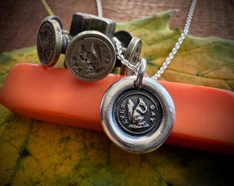 squirrel wax seal necklace pendant - ever gay - wax seal jewelry