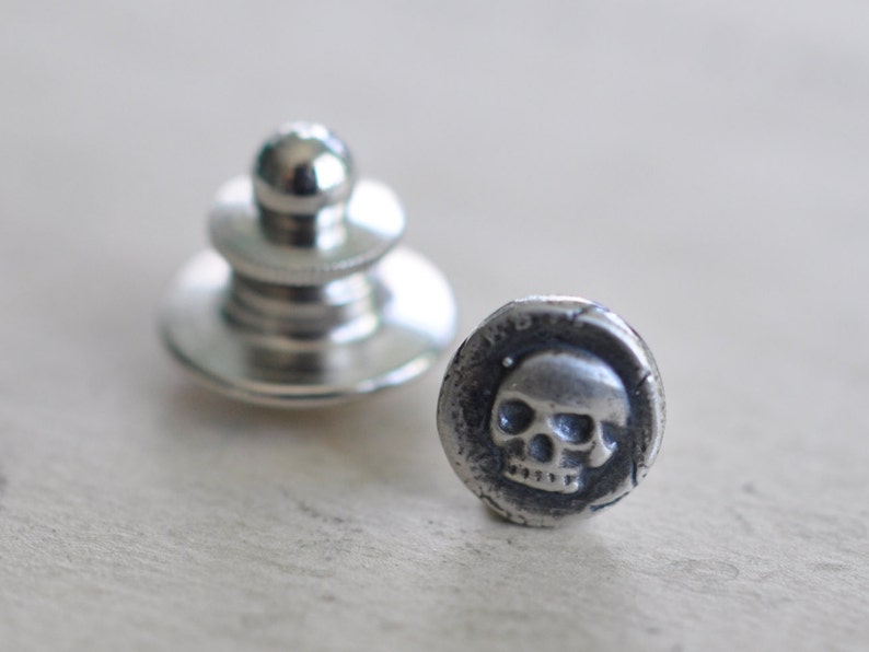 skull tie tack tiny skull wax seal tie tack in sterling silver memento mori antique wax seal mens accessory image 5