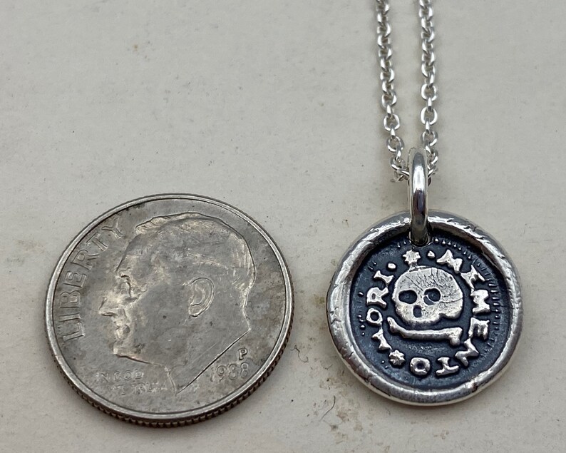 skull and bones wax seal necklace memento mori wax seal jewelry