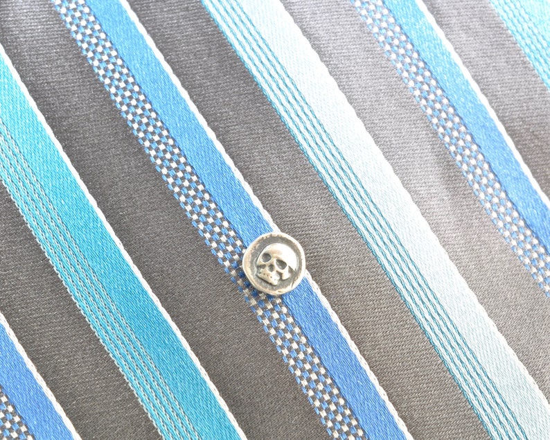 skull tie tack tiny skull wax seal tie tack in sterling silver memento mori antique wax seal mens accessory image 4