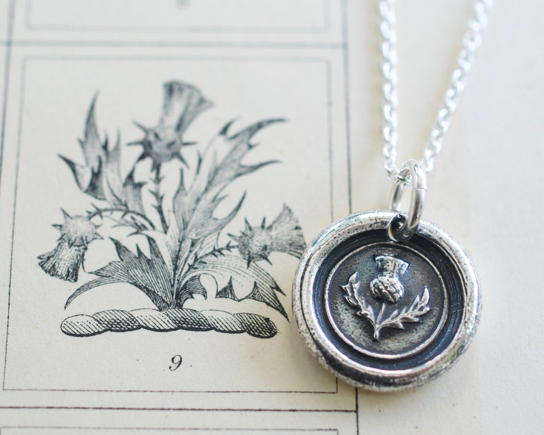 wax seal jewelry Scottish thistle wax seal necklace pendant outlander jewelry
