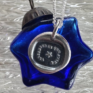 star wax seal necklace pendant … watch over those I love - gift of love - sterling silver wax seal jewelry