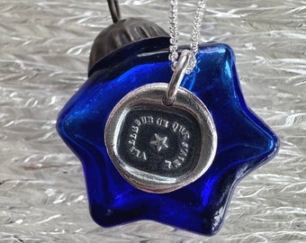 star wax seal necklace pendant … watch over those I love - gift of love - sterling silver wax seal jewelry