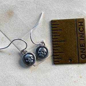 skull earrings tiny skull wax seal earrings memento mori wax seal jewelry image 8