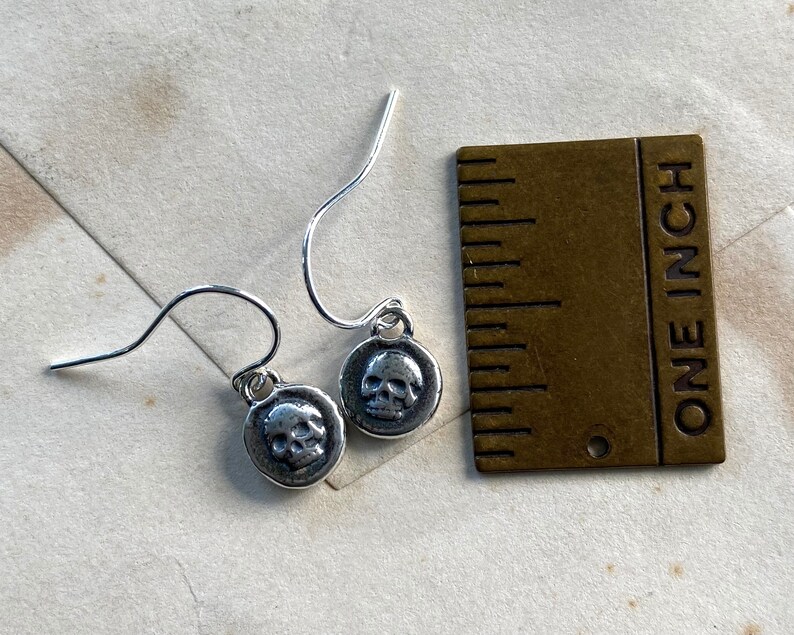 skull earrings tiny skull wax seal earrings memento mori wax seal jewelry image 8