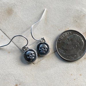 skull earrings tiny skull wax seal earrings memento mori wax seal jewelry image 7