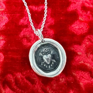 bleeding heart wax seal necklace - meaningful wax seal jewelry