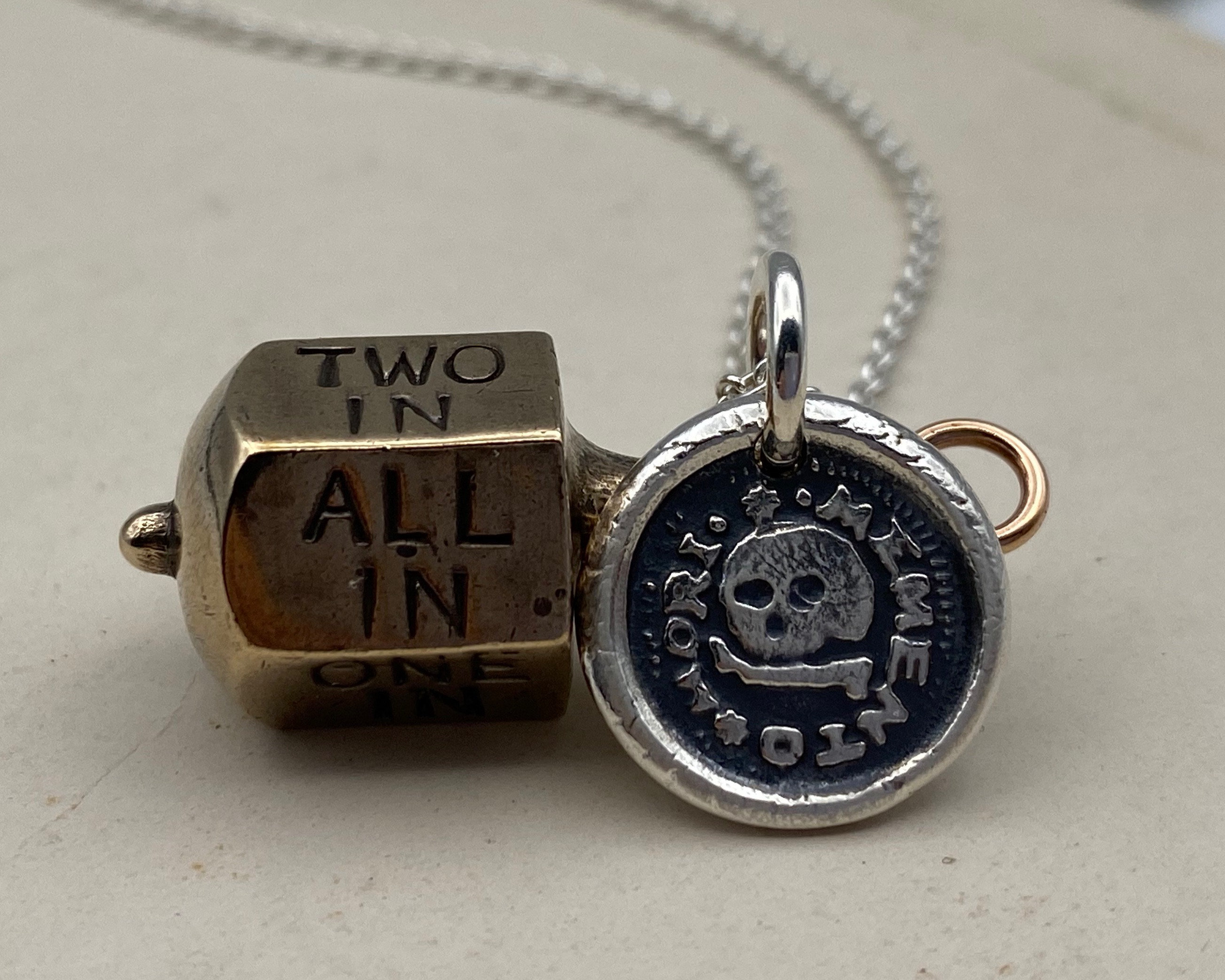 Skull and Bones Wax Seal Necklace 