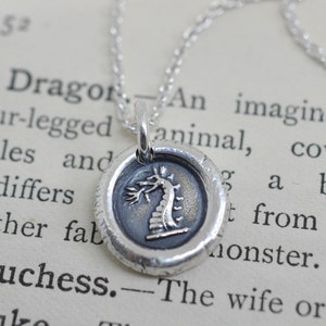 dragon wax seal necklace pendant firedragon sterling silver wax seal jewelry image 3