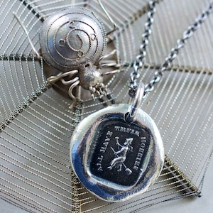 witch wax seal necklace - all have their hobbies - sterling silver wax seal jewelry
