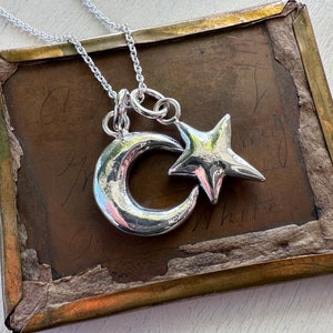 moon and star necklace pendants - celestial jewelry