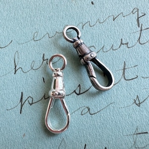 dog clip - watch swivel clasp - charm holder - sterling silver vintage style dog clip