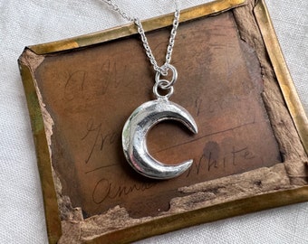 crescent moon necklace pendant - waxing or waning crescent moon - celestial jewelry