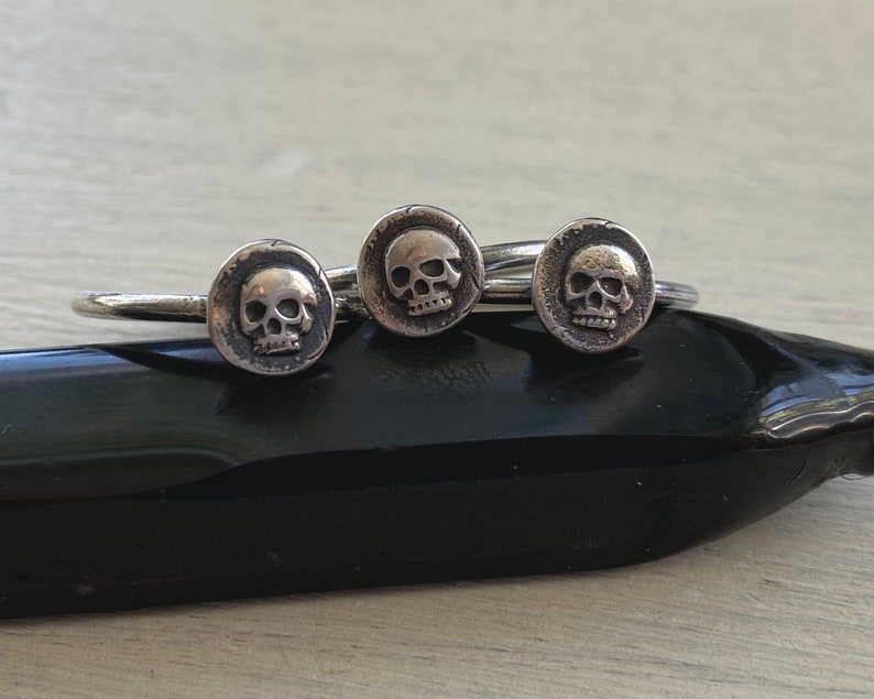 skull ring tiny skull wax seal ring in sterling silver memento mori wax seal jewelry image 1