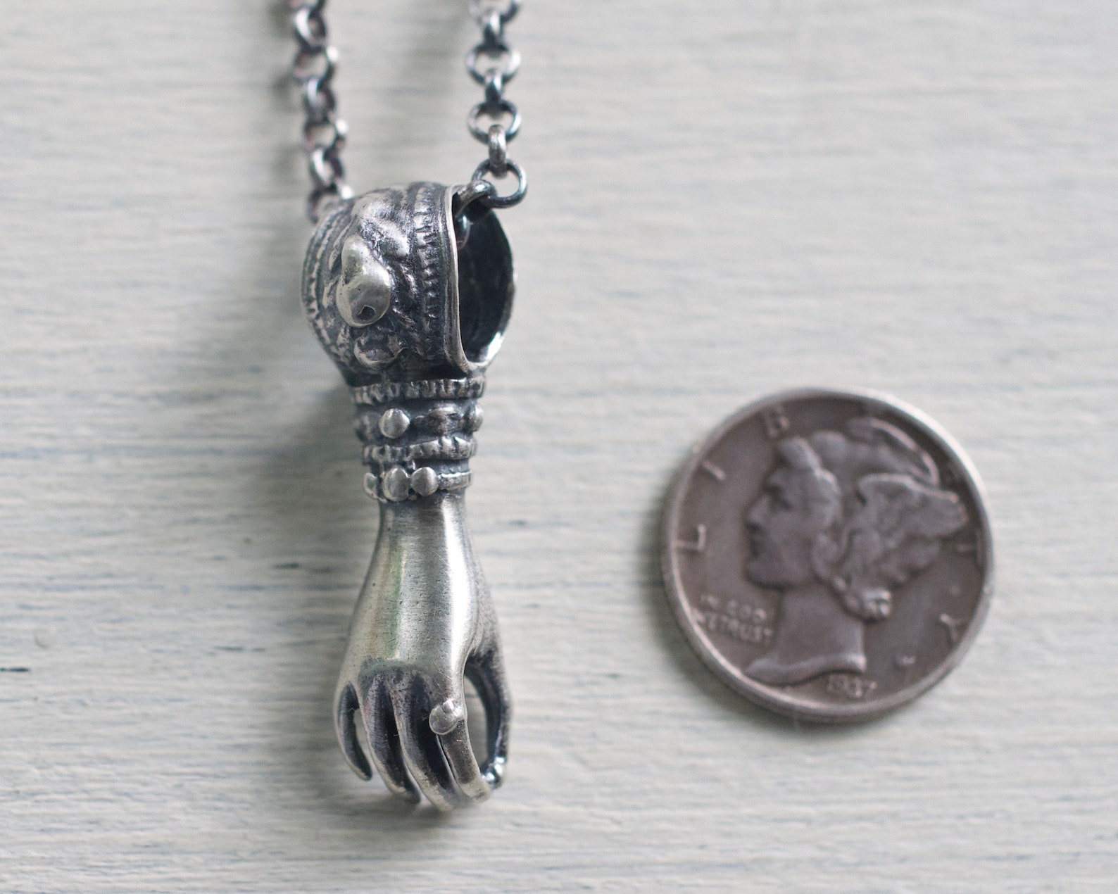 Victorian hand necklace pendant sterling silver figural Etsy
