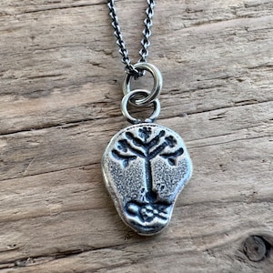 tree of life intaglio seal relic necklace - tree pendant - sterling silver medieval wax seal jewelry