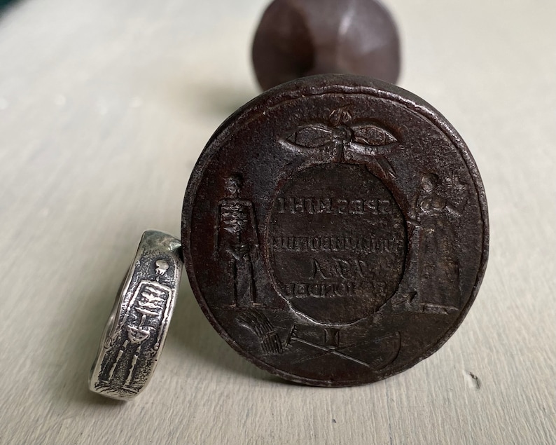 skeleton ring rustic skeleton wax seal ring memento mori jewelry wax seal whimsigoth jewelry image 3