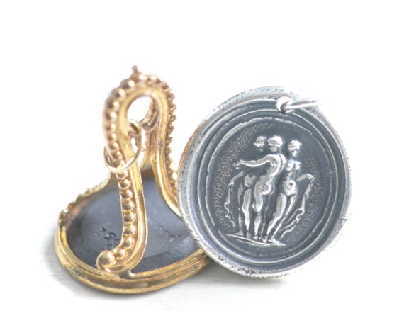 Three Graces Wax Seal Necklace Classical Mythology Wax Seal