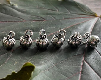 pumpkin necklace pendant ... sterling silver Halloween jewelry