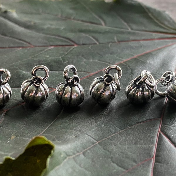 pumpkin necklace pendant ... sterling silver Halloween jewelry
