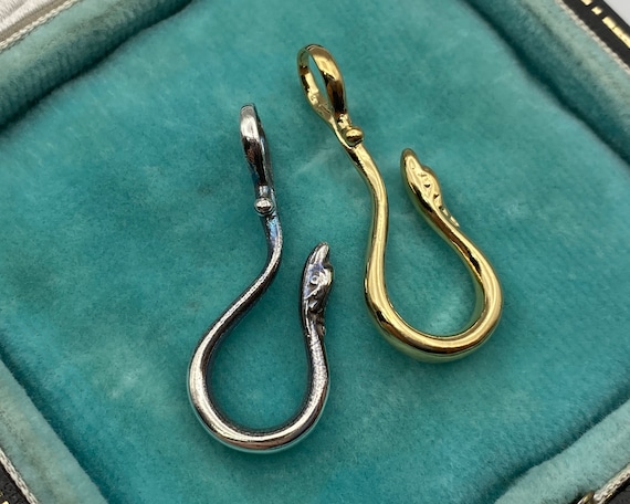 jewelry hook - silver or gold serpent hook - snake hook - charm holder