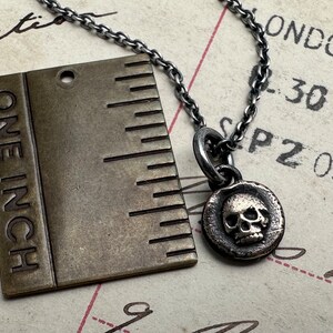skull wax seal necklace tiny bronze skull pendant memento mori wax seal jewelry image 10