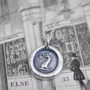 dragon wax seal necklace pendant firedragon sterling silver wax seal jewelry image 4