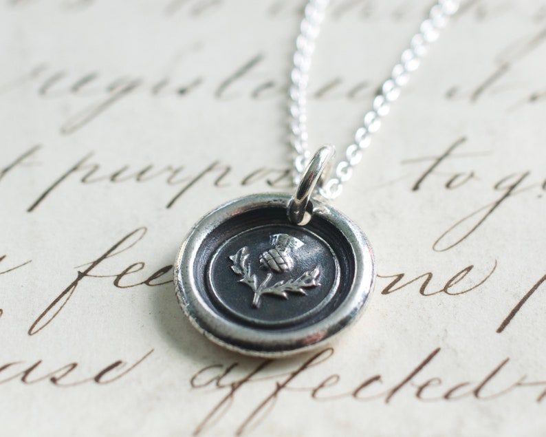 wax seal jewelry Scottish thistle wax seal necklace pendant outlander jewelry