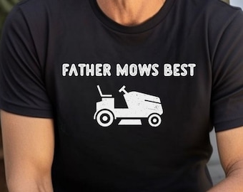 Le père tond la plus belle chemise, jeu de mots, jeux de mots, blagues papa, t-shirt drôle, chemise fantaisie, cadeau papa, chemise papa, t-shirt unisexe à manches courtes en jersey