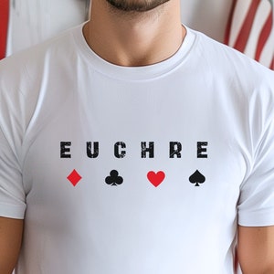 Euchre shirt, Euchre card game, Shirt for her, Card game, Michigan shirt, Ohio shirt, Euchre Player,  Novelty Unisex Jersey Short Sleeve Tee