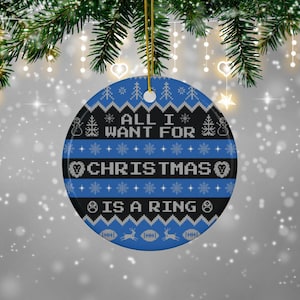 Detroit Football Ceramic Ornament, NFL Fan Decor Lions Ornament, Football Team Holiday Gift, Hanging Decoration, Lions Christmas Gift
