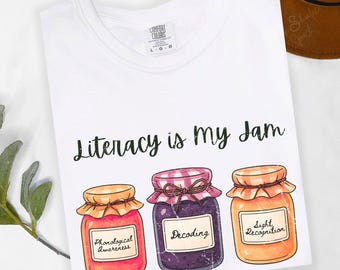 Maglietta per l'alfabetizzazione, maglietta per insegnanti di lettura, regalo per coach dell'alfabetizzazione, regalo per amanti dei libri, l'alfabetizzazione è la mia passione, maglietta per insegnanti, maglietta sulla scienza della lettura